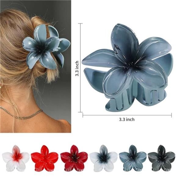 Flower Hair Clips 6 PCS Large Claw Clips for Thick Thin Hair Summer Vacation Gir - Picture 5 of 7